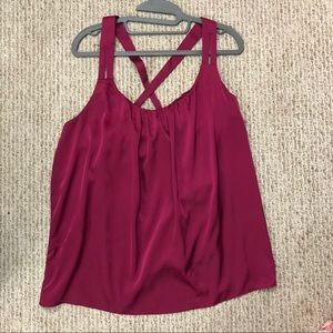 New York& Co. Fuchsia Silky Racerback Camisole